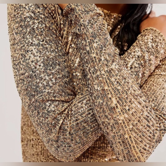 48. NWT Free People Gold Rush Long Sleeve - Picture 3 of 13